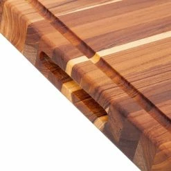 TeakHaus Edge Grain Carving Board W/Hand Grip + Juice Canal (Rectangle) | 24" X 18" X 1.5" With Board Seasoning Stick -Outlet Knife Accessories Store 108.2 traditional 1