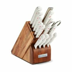 Wusthof Cutlery Wusthof Gourmet 16-Piece Knife Block Set | White Handles