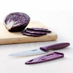 Zyliss 5" Utility Knife With Cover | Purple -Outlet Knife Accessories Store 31380 3 1