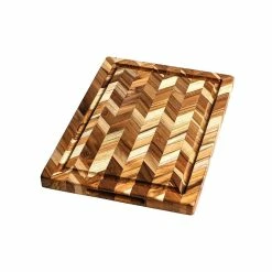 TeakHaus Herringbone End-Grain Cutting/Serving Board (Rectangle) | 14" X 10" X .9"