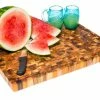 TeakHaus End Grain Carving Board W/Hand Grip + Juice Canal (Rectangle) | 24" X 18" X 1.5" 1 TeakHaus End Grain Carving Board W/Hand Grip + Juice Canal (Rectangle) | 24" X 18" X 1.5" -Outlet Knife Accessories Store 333proteak end grain cutting board w juice canal