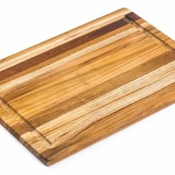 TeakHaus Edge Grain Cutting/Serving Board + Juice Canal (Rectangle) | 15.75" X 11" X 0.5" -Outlet Knife Accessories Store 405.3 essential