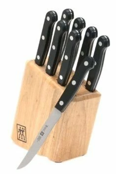 Zwilling J.A. Henckels TWIN Gourmet 9-Piece Steak Knife Set W/ Block 3 Zwilling J.A. Henckels TWIN Gourmet 9-Piece Steak Knife Set W/ Block