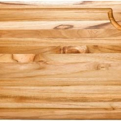 TeakHaus Edge Grain Carving Board W/Corner Hole + Juice Canal (Rectangle) | 16" X 12" X 0.75"