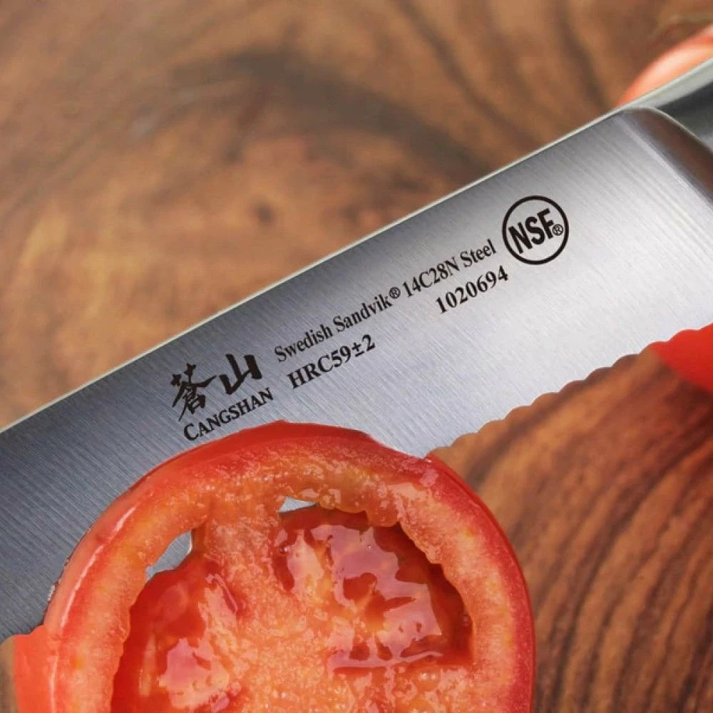 Cangshan Cutlery TS Series 5" Serrated Utility Knife With Sheath 7 Cangshan Cutlery TS Series 5" Serrated Utility Knife With Sheath - Image 5