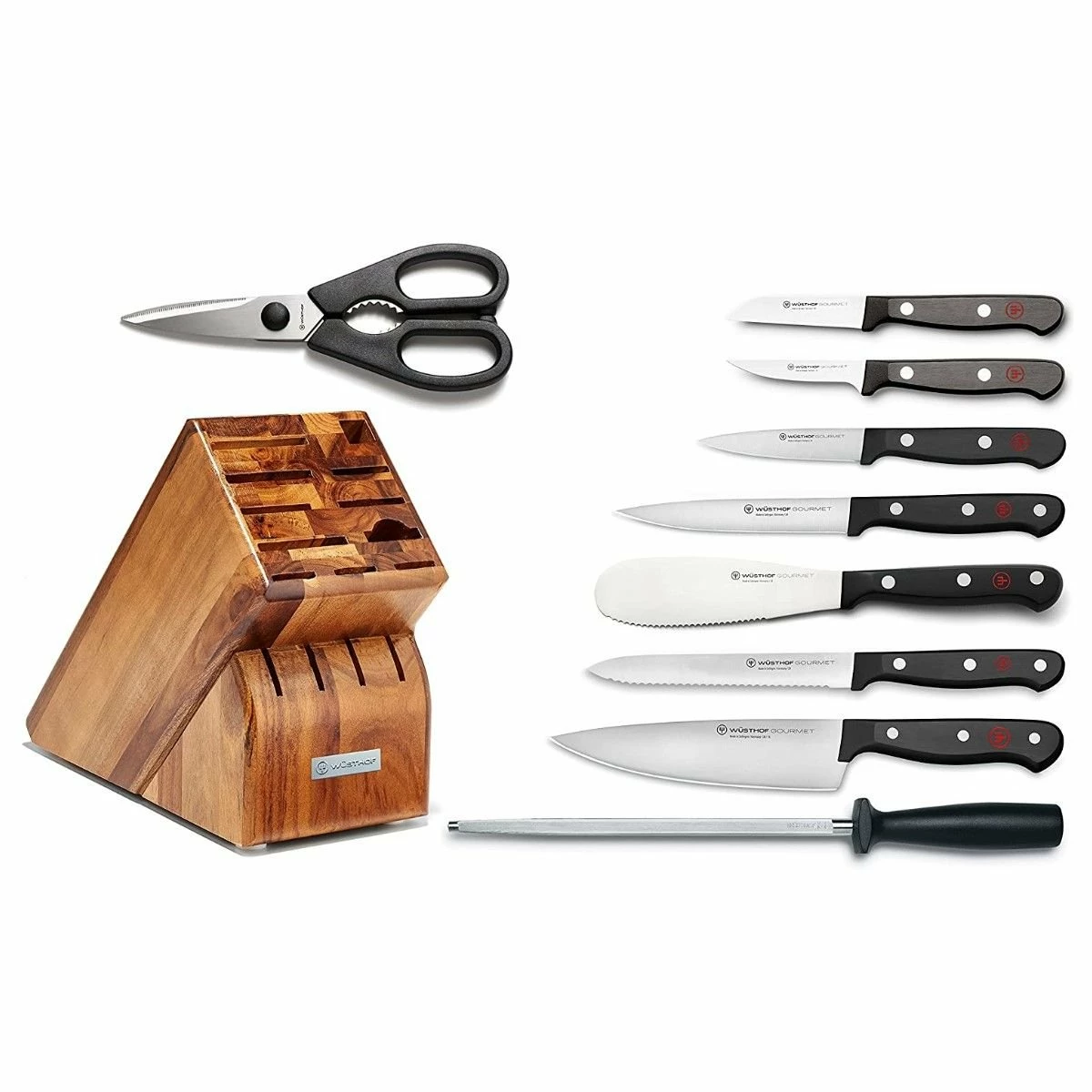 Wusthof Cutlery Wusthof Gourmet 10-Piece Knife Block Set | Acacia 4 Wusthof Cutlery Wusthof Gourmet 10-Piece Knife Block Set | Acacia - Image 2
