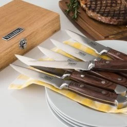 Viking 6-Piece Steak Knife Set With Box | Red -Outlet Knife Accessories Store 81rp gihkzl. ac sl1500