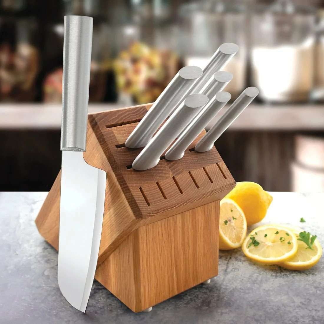 Rada Cutlery 8-Piece Essential Oak Block Set | Silver 7 Rada Cutlery 8-Piece Essential Oak Block Set | Silver - Image 5