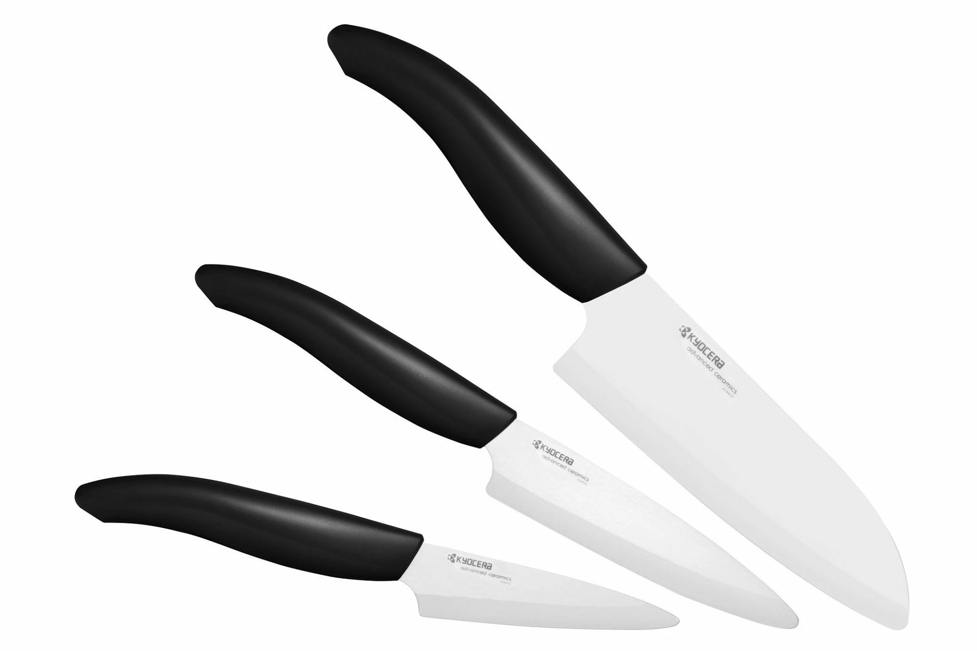 Kyocera Revolution Black & White Ceramic 3-Piece Knife Set 3 Kyocera Revolution Black & White Ceramic 3-Piece Knife Set