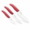 Kyocera Revolution Red & White Ceramic 3-Piece Knife Set -Outlet Knife Accessories Store fk 3pc whrd