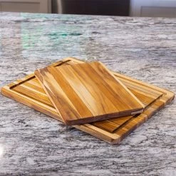 TeakHaus Edge Grain Essential Cutting Boards (Set Of 2) | 18" X 14" & 14" X 10" -Outlet Knife Accessories Store gift guide images smaller 0063 gift guides 2022 2575 copy