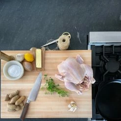 JK Adams Professional Edge Grain Maple Cutting Board | 24" X 18" X 1.5" -Outlet Knife Accessories Store jk adams profhes lifestyle roast chicken prep pop