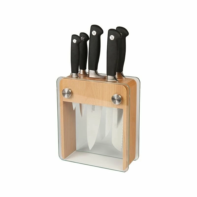 Mercer Cutlery Genesis 6-Piece Knife Block Set | Beechwood & Glass 3 Mercer Cutlery Genesis 6-Piece Knife Block Set | Beechwood & Glass