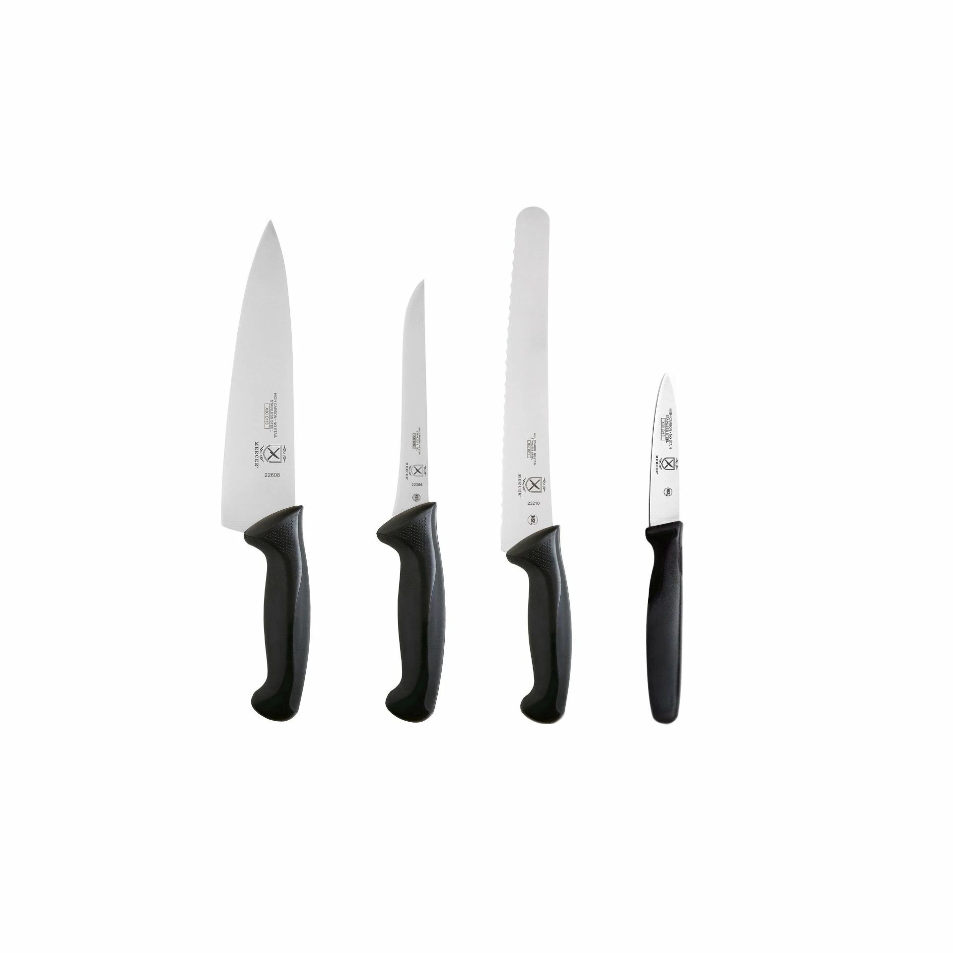 Mercer Cutlery Mercer Millennia Chef's Essential 4-Piece Knife Set 3 Mercer Cutlery Mercer Millennia Chef's Essential 4-Piece Knife Set