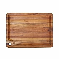 TeakHaus Edge Grain Carving Board W/Corner Hole + Juice Canal (Rectangle) | 18" X 14" X 0.75"