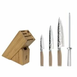 Shun Cutlery Shun Premier Blonde 5-Piece Starter Knife Block Set
