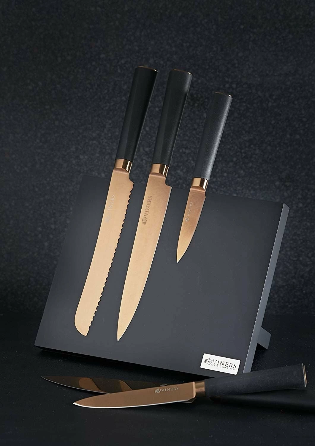 Viners 6-Piece Knife Block Giftbox | Titan Gold 3 Viners 6-Piece Knife Block Giftbox | Titan Gold - Image 2