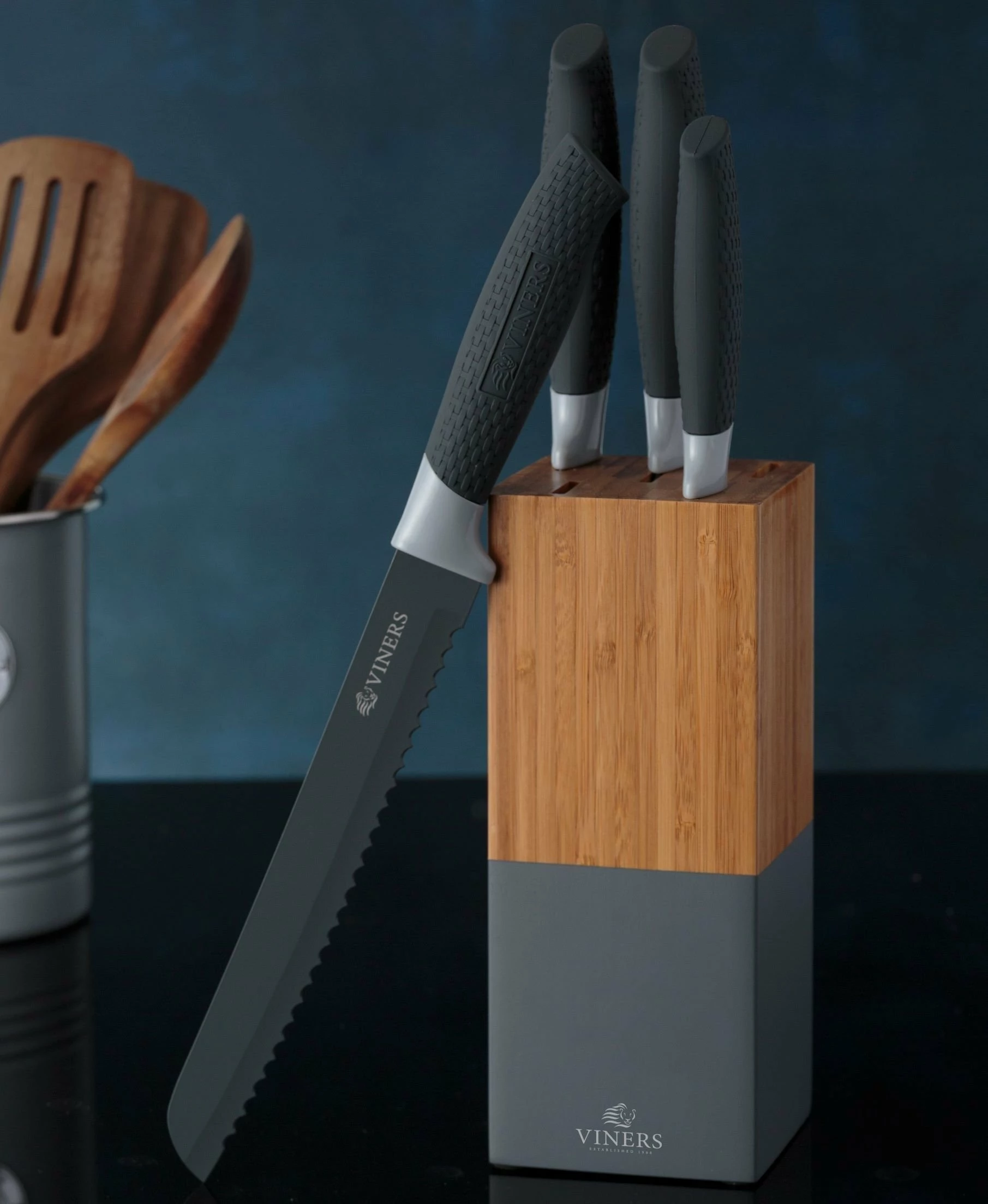 Viners Horizon 6-Piece Knife Block Set |Grey 7 Viners Horizon 6-Piece Knife Block Set |Grey - Image 5