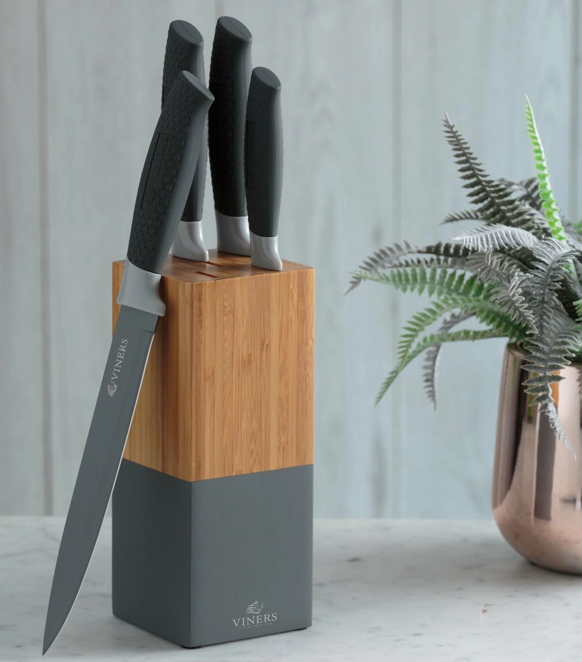 Viners Horizon 6-Piece Knife Block Set |Grey 6 Viners Horizon 6-Piece Knife Block Set |Grey - Image 4